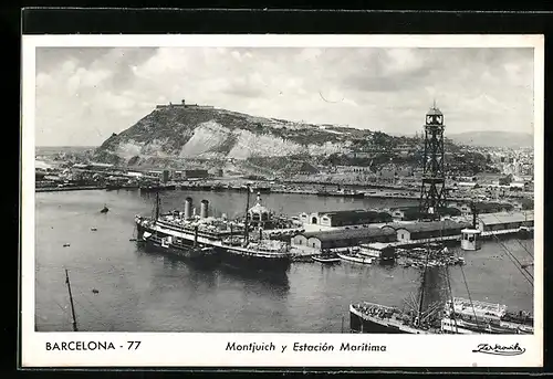 AK Barcelona, Montjuich y Estación Marítima, Hafen