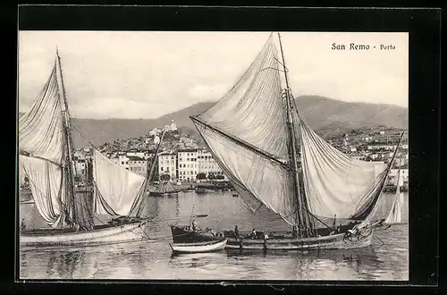 AK San Remo, Segelboote im Hafen
