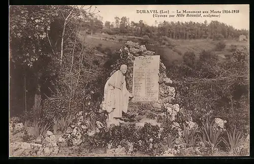 AK Duravel, Le Monument aux Morts 1914-1918