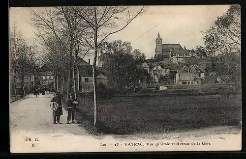 AK Vayrac, Vue générale et Avenue de la Gare