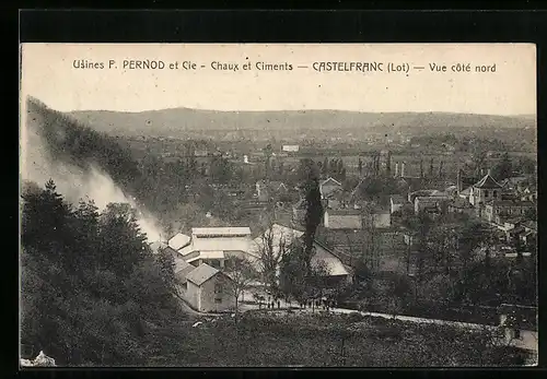 AK Castelfranc, Usines F. Pernod et Cie, Chaux et Ciments, Vue côté nord