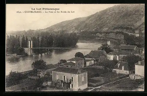 AK Castelfranc, Le Pont et les Bords du Lot