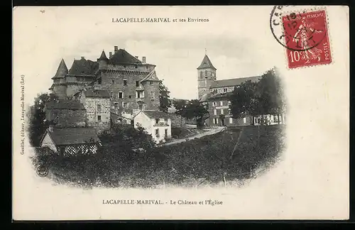 AK Lacapelle-Marival, Le Château et l`Église