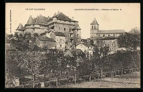 AK Lacapelle-Marival, Château et Eglise