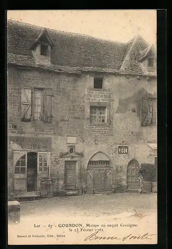 AK Gourdon, Maison où naquit Cavaignac