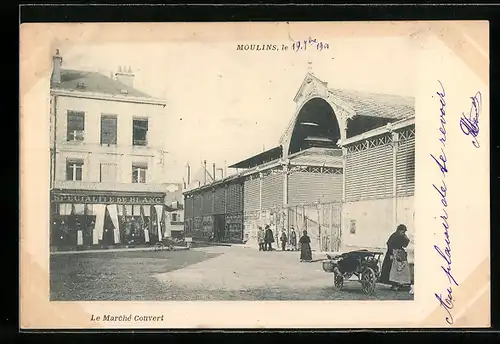 AK Moulins, Le Marche Couvert mit Besuchern