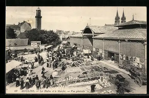 AK Moulins, Les Halles et le Marché, Vue générale