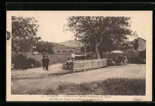AK Glozel, L`Entrée du Chemin conduisant au Musée