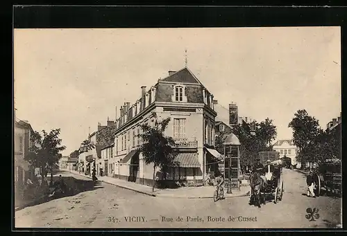 AK Vichy, Rue de Paris, Route de Cusset