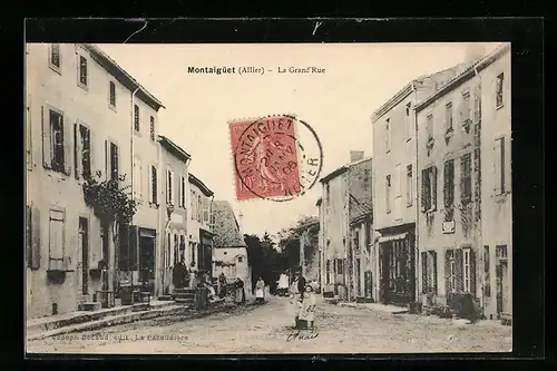AK Montaigüet, La Grand`Rue, Strassenpartie