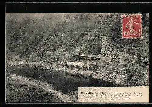 AK Chambonnet, Vallée de la Sioule, Construction du barrage et de l`usine Hydro-Electrique, Le chantier de l`usine
