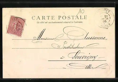 AK Le Montet, Grand Rue, Strassenpartie