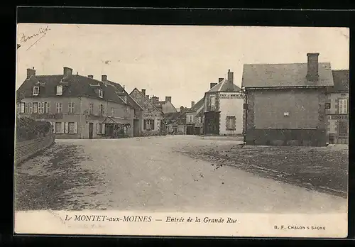 AK Le Montet-aux-Moines, Entrée de la Grande Rue, Strassenpartie