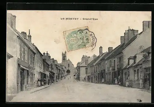 AK Le Montet, Grand`Rue, Strassenpartie
