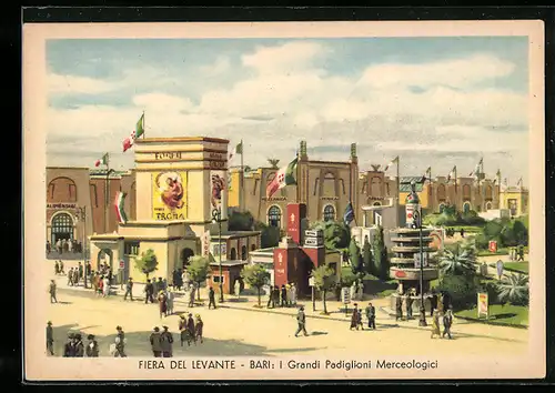 Künstler-AK Bari, Fiera del Levante, I Grandi Padiglioni Merceologici