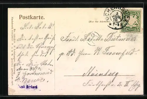 AK Ochenbruck i. Schwarzachtal, Ortsansicht, Paar in Tracht