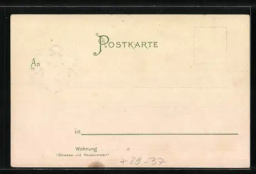 Passepartout-Lithographie Celle, Kaiserliche Post, Wappen