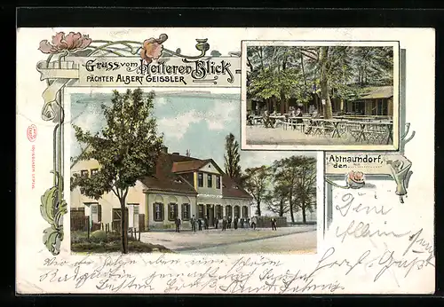 Lithographie Abtnaundorf, Gasthof Heiterer Blick