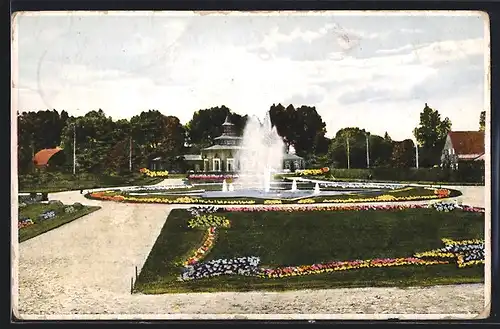 AK Ludwigshafen a. Rhein, Ebertpark mit Fontäne