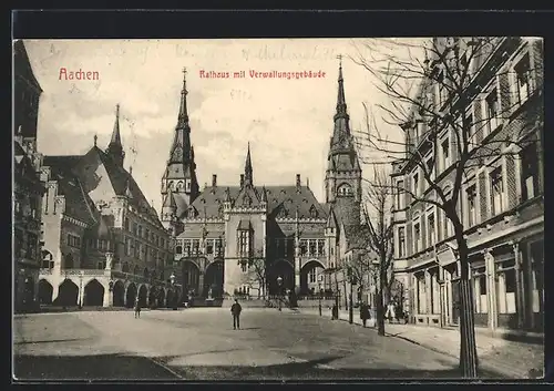 AK Aachen, Rathaus mit Verwaltungsgebäude