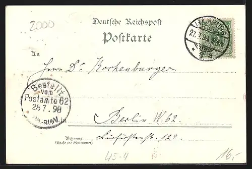 Lithographie Hamburg, IX. Deutsches Turnfest 1898, Dr. Ferd. Goetz