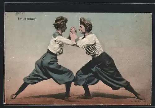 AK Schiebekampf, Ringende Frauen, Emanzipation