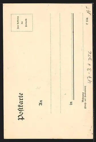 Künstler-AK Mainz, Maturum 1907, Herbstgymnasium, Absolvia