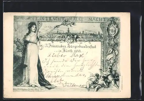 AK Fürth, IX. Fränkisches Sängerbundesfest 1898, Gesamtansicht