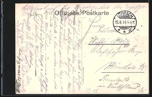 Künstler-AK Basel, Intern. Sängerwettstreit Männerchor Concordia 1914