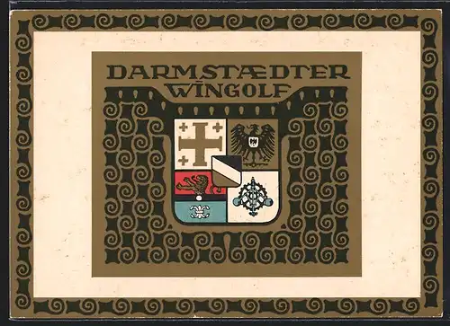 AK Darmstadt, Darmstaedter Wingolf, Studentenwappen, Alexandraweg 7
