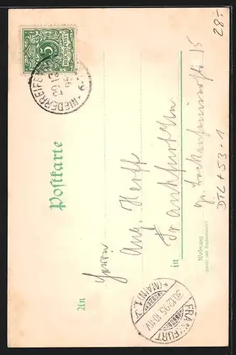 Vorläufer-Lithographie Feldberg / Taunus, 1895, Gasthaus Sturm, Brunhildisfelsen