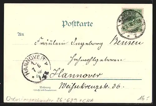 Künstler-AK A. Heide: Kriegsschiffe SMS Deutschland und Gefion des Ostasiengeschwaders unter Volldampf