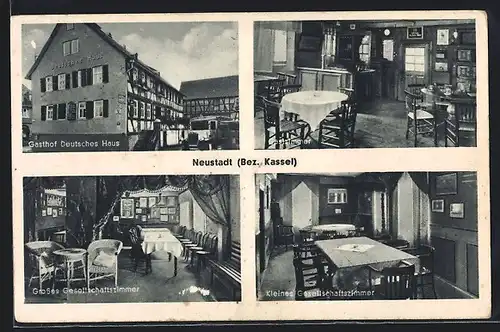 AK Neustadt b. Kassel, Gasthof Deutsches Haus, Gesellschaftszimmer