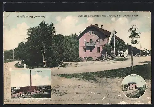 AK Greifenberg, Bahnhof und Ziegelei