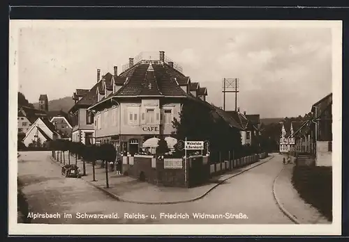 AK Alpirsbach, Reichs- und Friedrich Widmann-Strasse, Gasthaus Weinstube H. Bernhardt