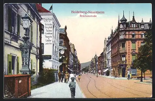 AK Heidelberg-Neuenheim, Blick in die Brückenstrasse