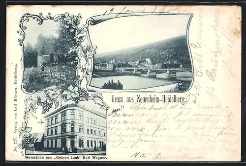 AK Heidelberg-Neuenheim, Gasthaus Weinstube zum Grünen Laub
