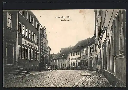 AK Arnstein, Strassenpartie mit Gasthof zum goldenen Lamm