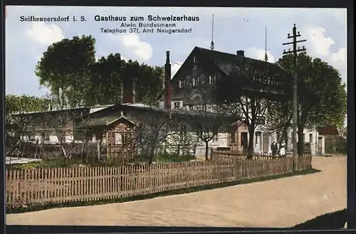 AK Seifhennersdorf, Ansicht vom Gasthaus zum Schweizerhaus