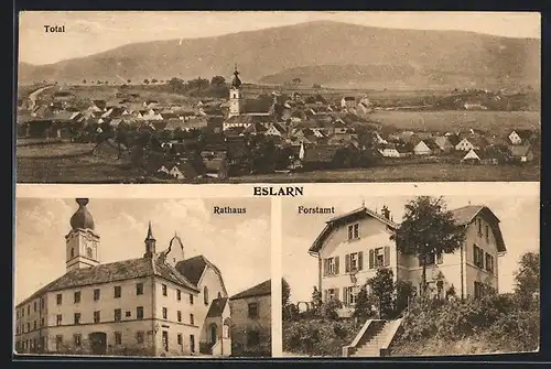 AK Eslarn, Forstamt, Rathaus, Ortsansicht