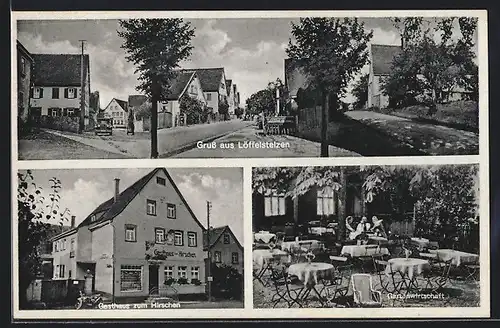 AK Löffelstelzen, Gasthaus zum Hirschen, Ortsansicht