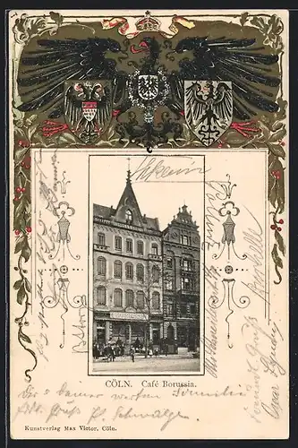 Passepartout-Lithographie Köln-Neustadt, Café Borussia, Wappen