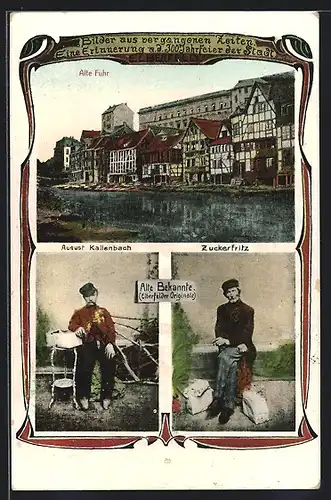 AK Elberfeld, Festpostkarte zur 300 Jahrfeier der Stadt, Alte Fuhr, Zuckerfritz, August Kallenbach