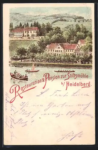 Lithographie Heidelberg, Restauration und Pension zur Stiftsmühle