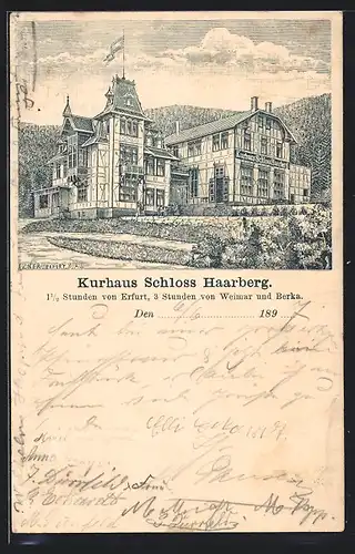 Lithographie Haarberg, Kurhaus Schloss Haarberg