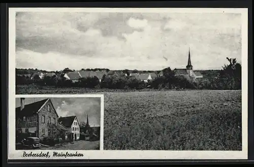 AK Brebersdorf / Mainfranken, Gasthaus zu den drei Kronen, Gesamtansicht