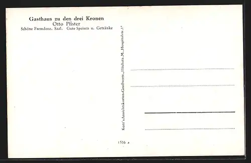 AK Brebersdorf / Mainfranken, Gasthaus zu den drei Kronen, Gesamtansicht