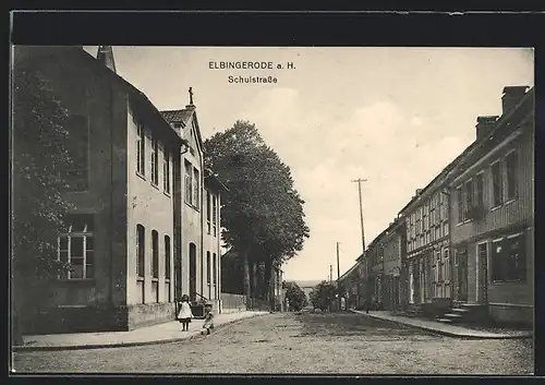 AK Elbingerode a. H., Blick in die Schulstrasse
