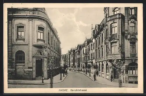 AK Haspe, Gerichtstrasse mit Eckhaus-Restaurant