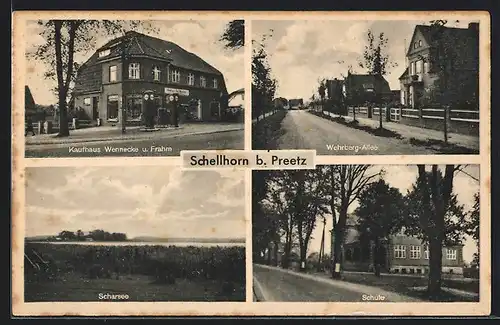AK Schellhorn bei Preetz, Kaufhaus Wennecke u. Frahm, Wehrberg-Allee